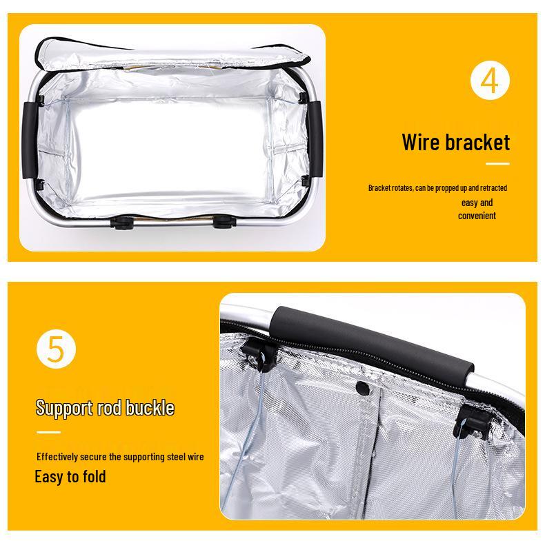 Portable Insulated Folding Picnic Basket - Ideal for Outdoor Trips, Shopping, and Storage.