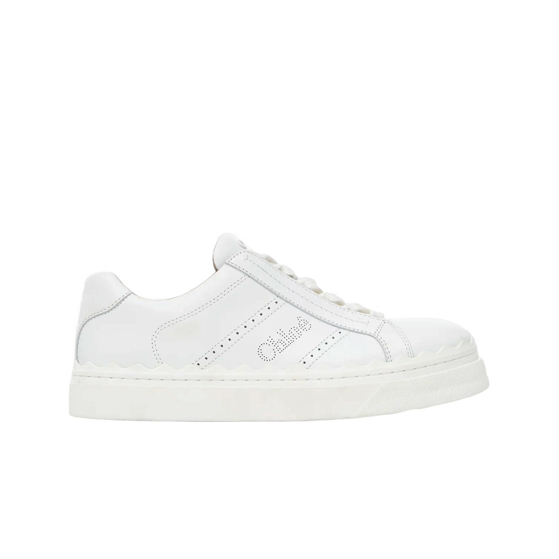 

(w) Chloe Perforated Calfskin Lauren Sneaker White EU 39W