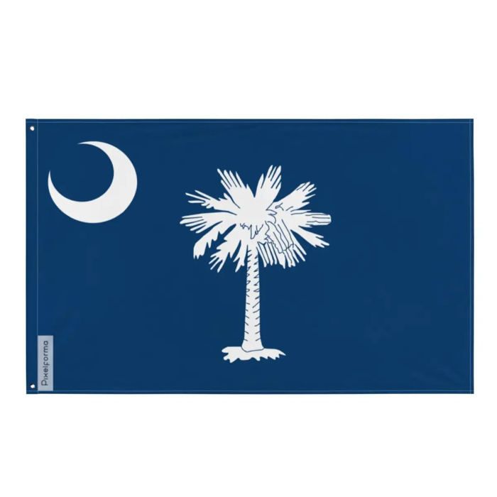 Flagg - Sør-Carolina - 90 x 150 cm - Polyester - Trykk på begge sider - Maljer i jern