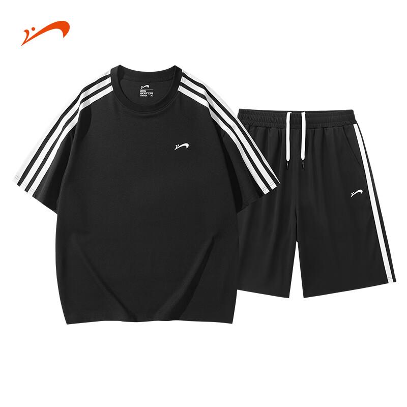Guirenniao Men s Ice Silk Short Sleeve & Shorts Set XL