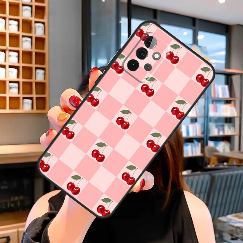 Red Cherry Summer Fruit Case For Samsung Galaxy A06 A05 A16 A26 A36 A56 A53 A32 A52 A33 A13 A55 A35 A15 A14 A34 A54