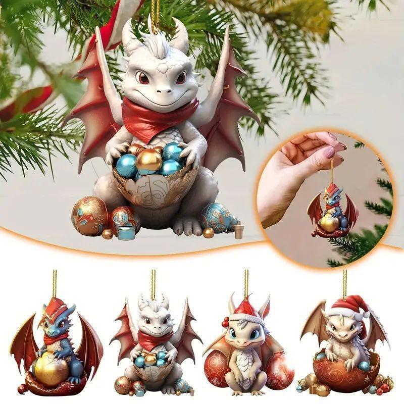 Colorful Acrylic Dragon Egg Holiday Decor For Car Interior Cute Cartoon Style Hanging