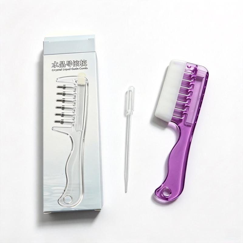 Portable Transparent Hair Root Comb Liquid Guide Applicator Scalp Massage Comb Hair Oil Serum Brush Anti-Leak Hair Care Tool