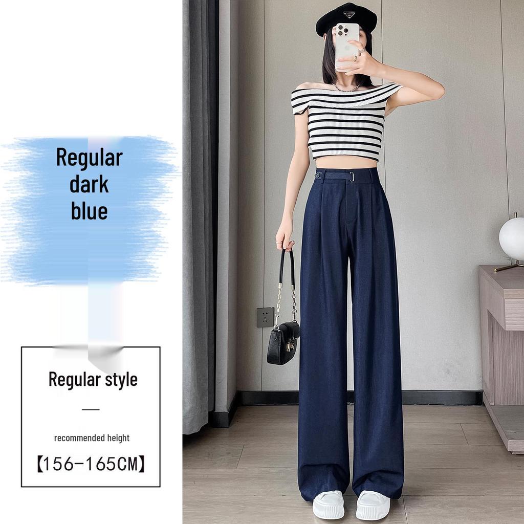 2025 Damen Sommer High-Waist Tencel Eisseide Weitbeinige Hosen