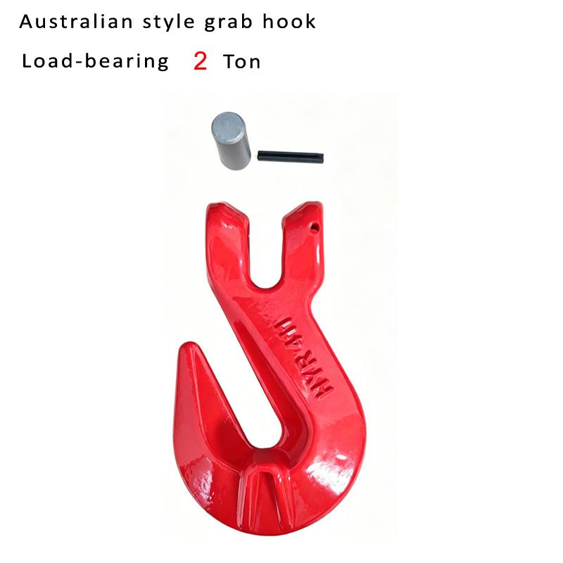 High Strength Crane Lifting 80 Level Goat-horn Shape Clasp With Lock,Australian Style Grab Hook Bearing Weight 1-5 Ton