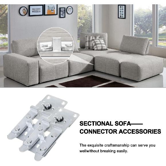 DEEPDREAM 2 Pack Sectional Couch Connectors Metal Couch Clips Sofa Connector Interlocking Furniture Connector with 24 Screws