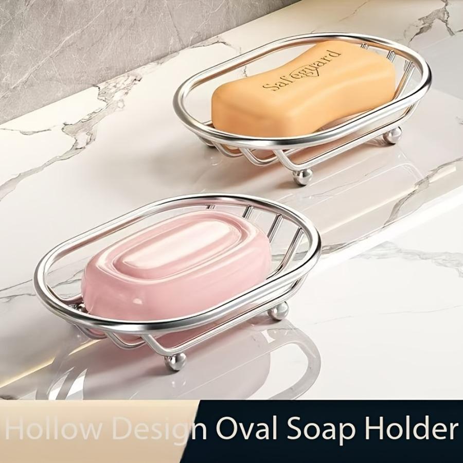 Creative Soap Dish, Oval Soap Tray with Drainage, Bathroom Soap Holder, Thickened Stainless Steel Material, Durable, Bathroom Accessory