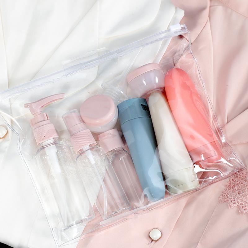11-teiliges Reiseflaschen-Set mit Aufbewahrungstasche, leere Behälter für Flüssigcreme und Lotion in Reisegröße, Sprühflasche mit feinem Sprühnebel, Quetschtuben