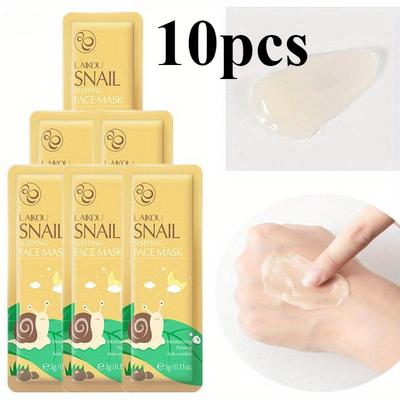 10pcs 3g Snail Sleeping Face Mask Facial Moisturizing and Hydrating Wash Free Night Cream Facial Mask