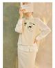 White Beaded Embroidery Vest with Stand-up Collar Shirt and Skirt - New Chinese Style Suit for Women, NZ019