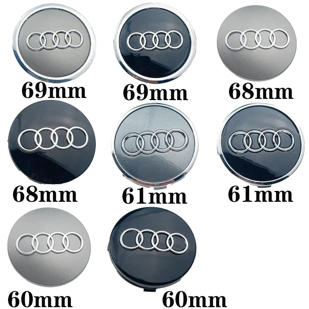4 Τεμάχια Κατάλληλο για Audi TT A3 A4 A5 A6 A7 A8 S4 S6 A1 A2 Q2 Q3 Αυτοκίνητο Κάλυμμα Κέντρου Τροχού Σήμα Αξεσουάρ Τροποποίησης