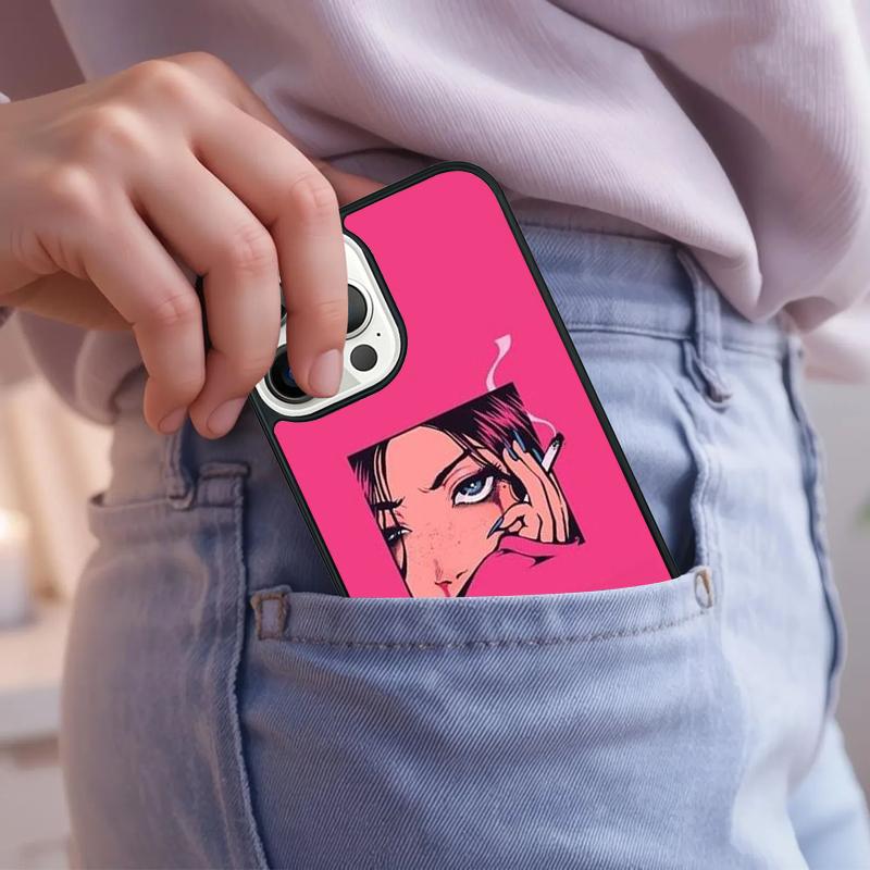 Pop art Anime Girl Aesthetic Phone Case For iPhone 17 Air 15 16e 14 13 Pro Max Coque 12 11 Pro Max PLUS cover