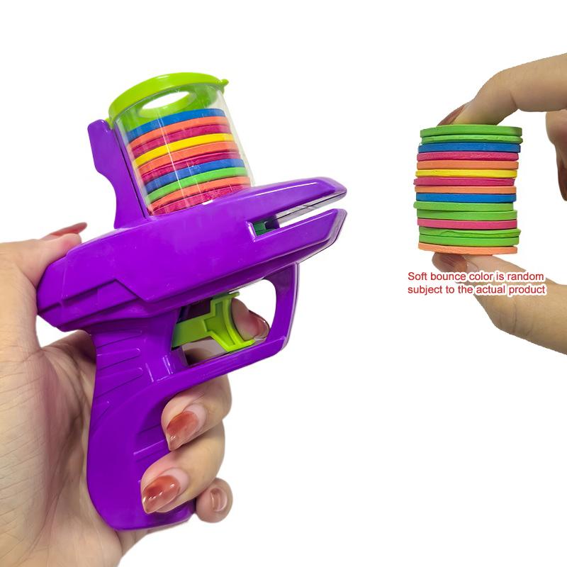 Non-Toxic Kids Outdoor Game Foam Disc Gun Toy Flying Disc Shooting Launcher Gun Double Parent-Child Interactive Toy For Children Gifts