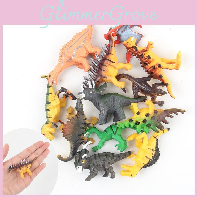 Realistic Pvc Dinosaur Model Set Colorful Animal Figurine Toys For Kids 12 Pieces
