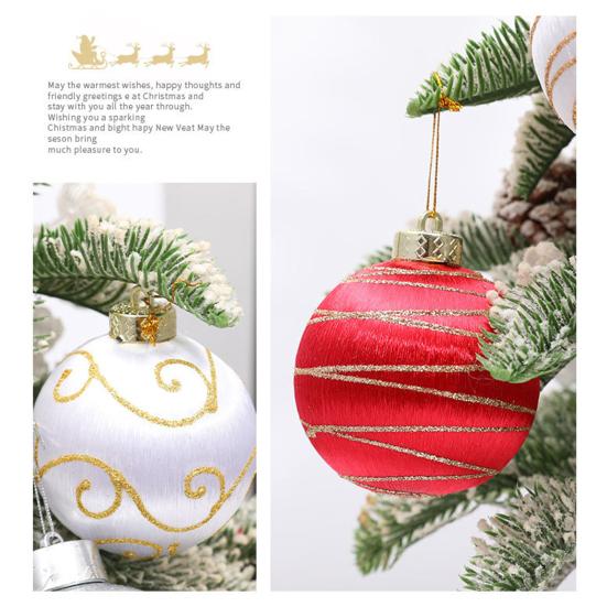 9 Pcs 3.15 Inch Christmas Ball Ornaments Glitter Sequin Xmas Hanging Foam Ball Decorations for Wedding Party Holiday Home Office Decor