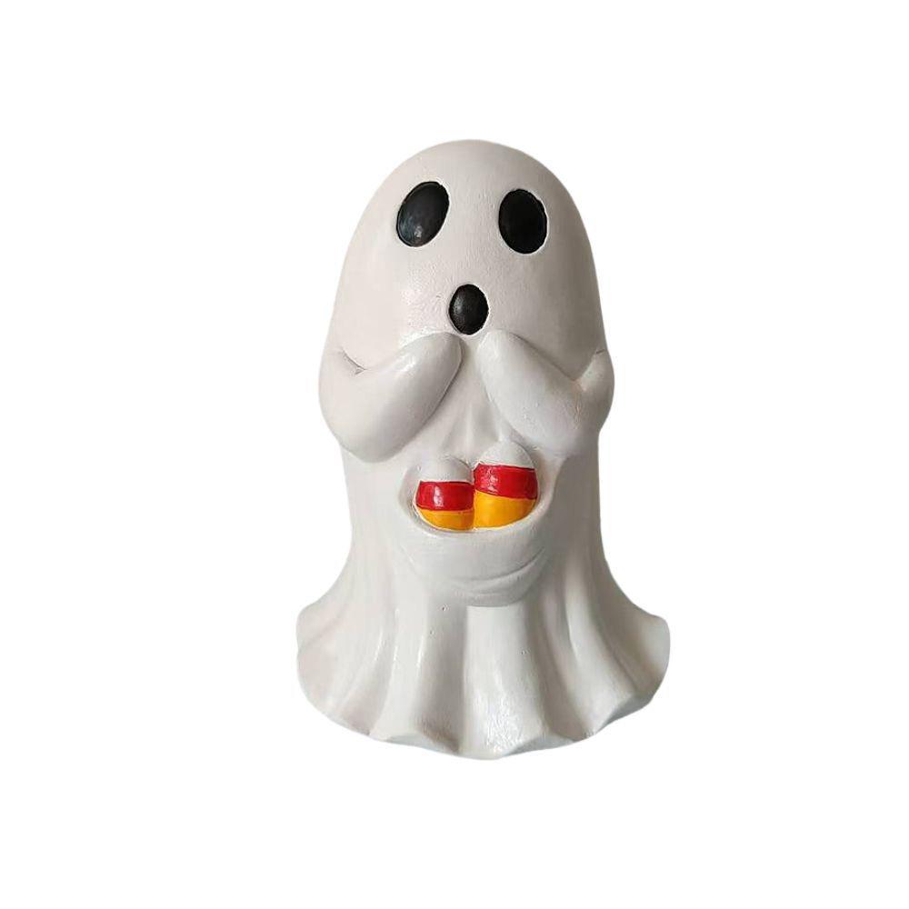 Cartoon Ghost Art Sculpture Resin Ghost Statue Ornament Halloween Ghost Figurine Office