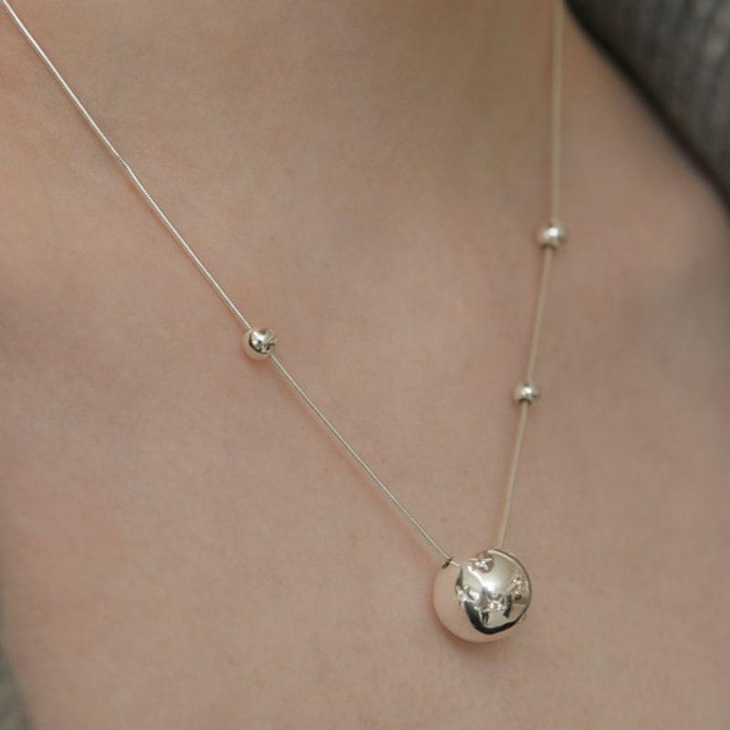 Tatiana (925 Silver) Star Mirror Ball Necklace NZ2154