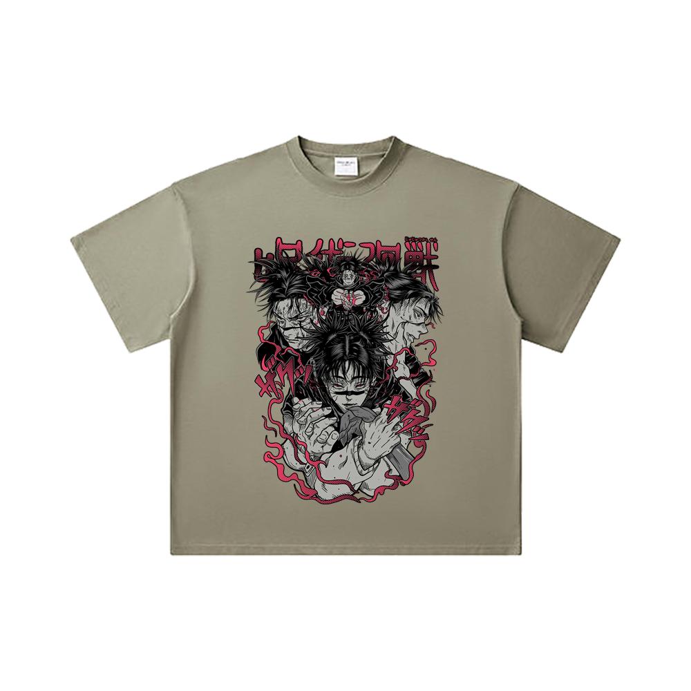 260 GSM Double Yarn 32 Count 100% Cotton Jujutsu Kaisen V17 Choso Print Unisex Heavy Cotton T Shirt