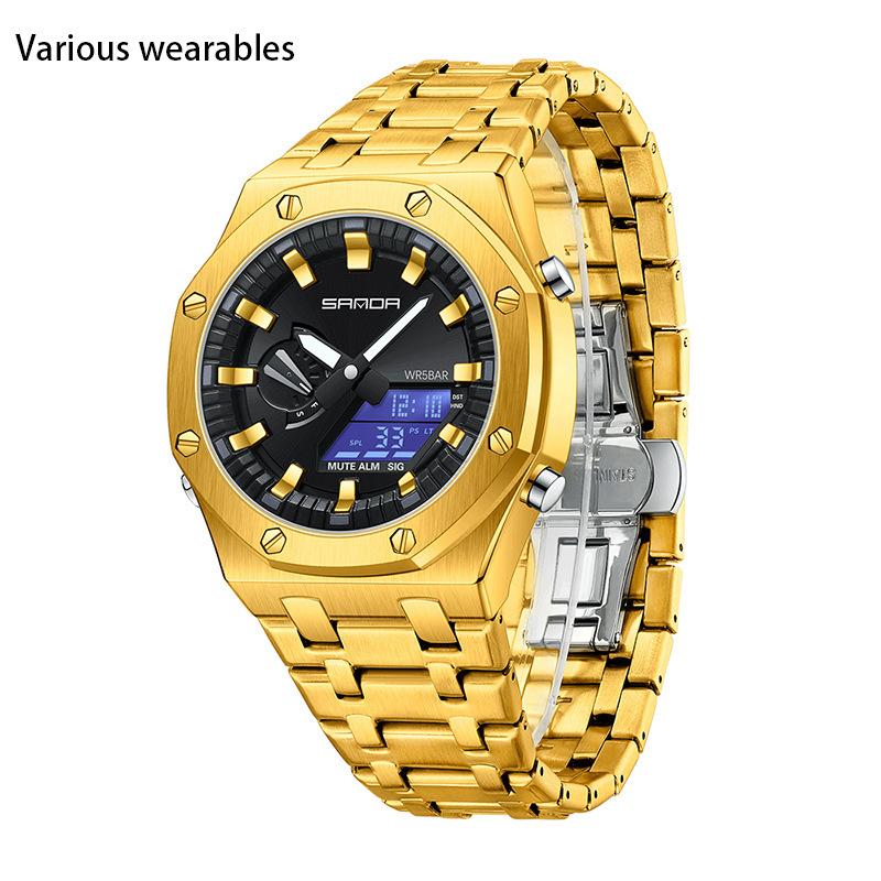 

Новий електронний годинник зі сталевою підсвіткою Trend Cool Man Alarm Clock Багатофункціональний електронний годинник