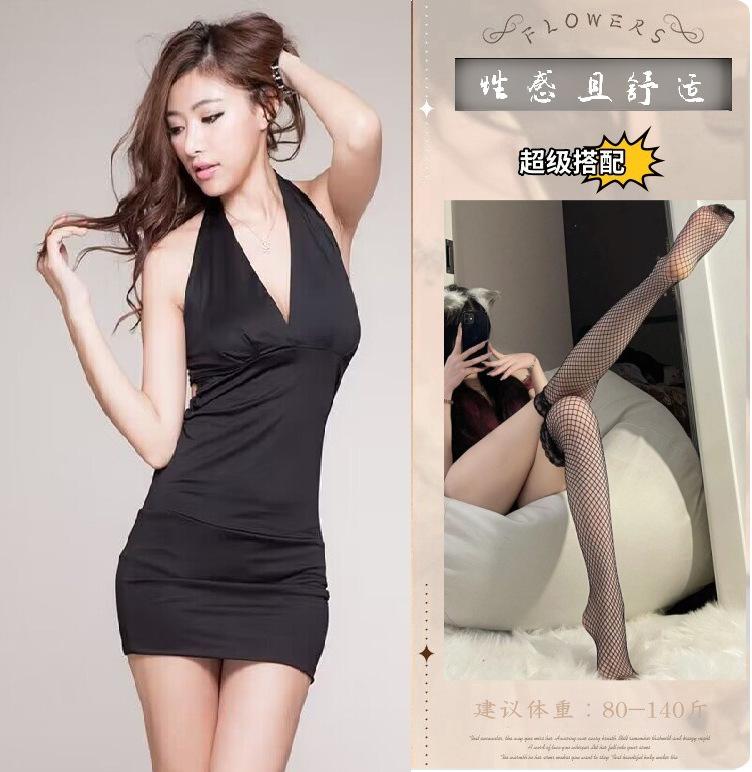 Sex, erotic lingerie, role-playing game uniform, tight one-piece hotel women's overalls