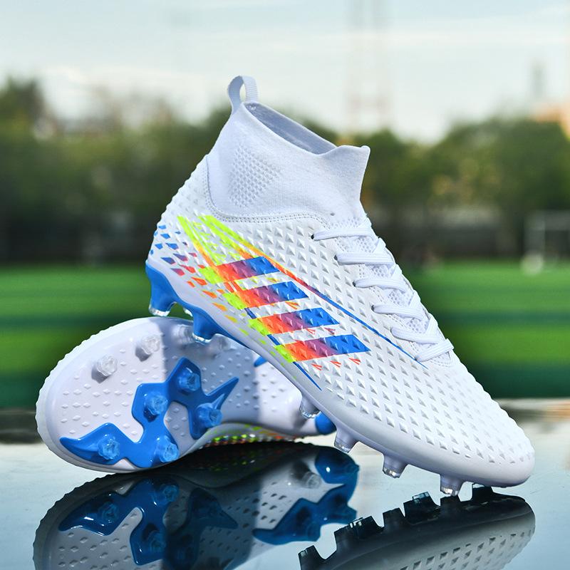 High-top football shoes artificial turf AG long nails tf broken nails shoes men and women children and adolescents students training shoes