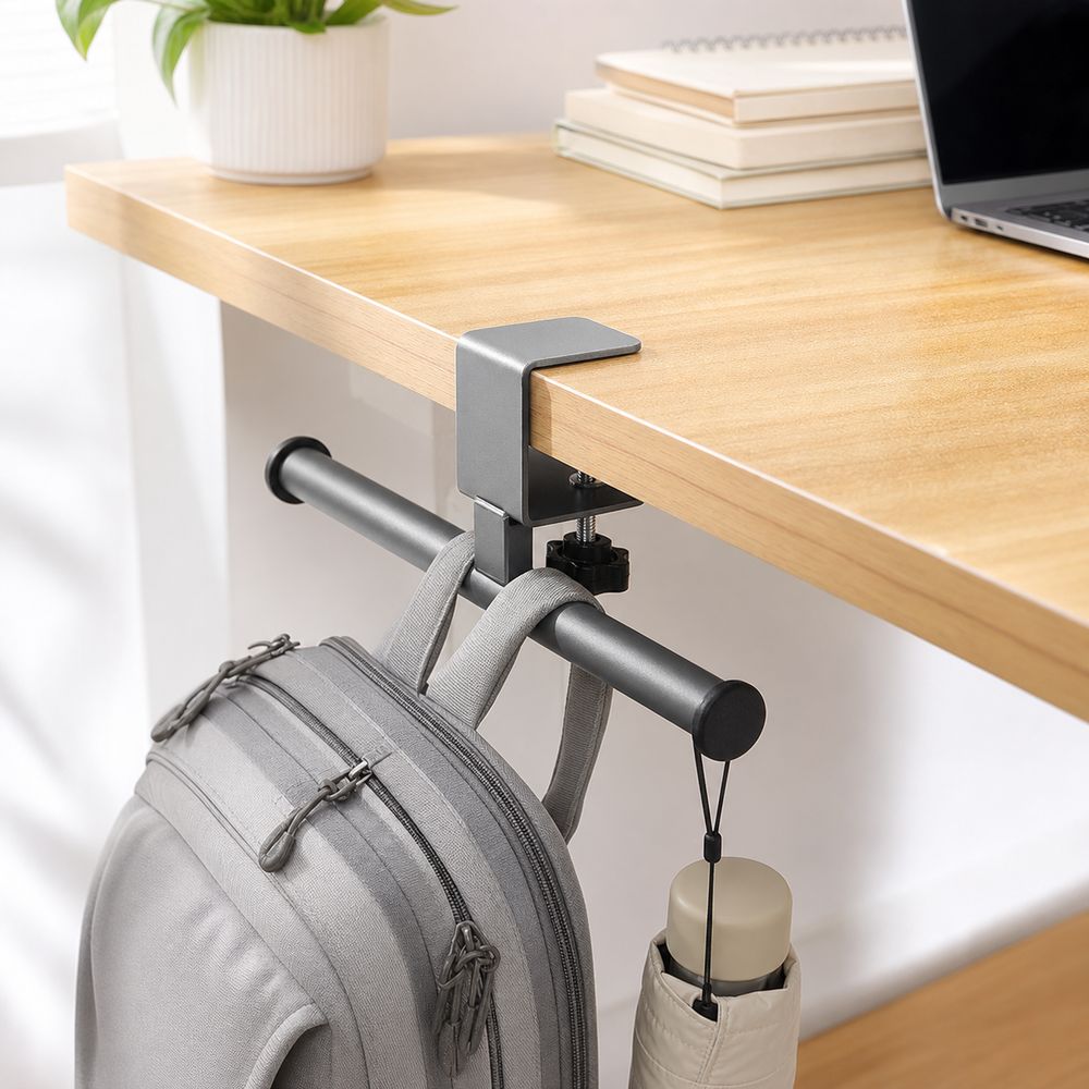 Clamp on Desk Side Hook Carbon Steel Desk Side Handbag Rack Desk Edge Hook  Home Office