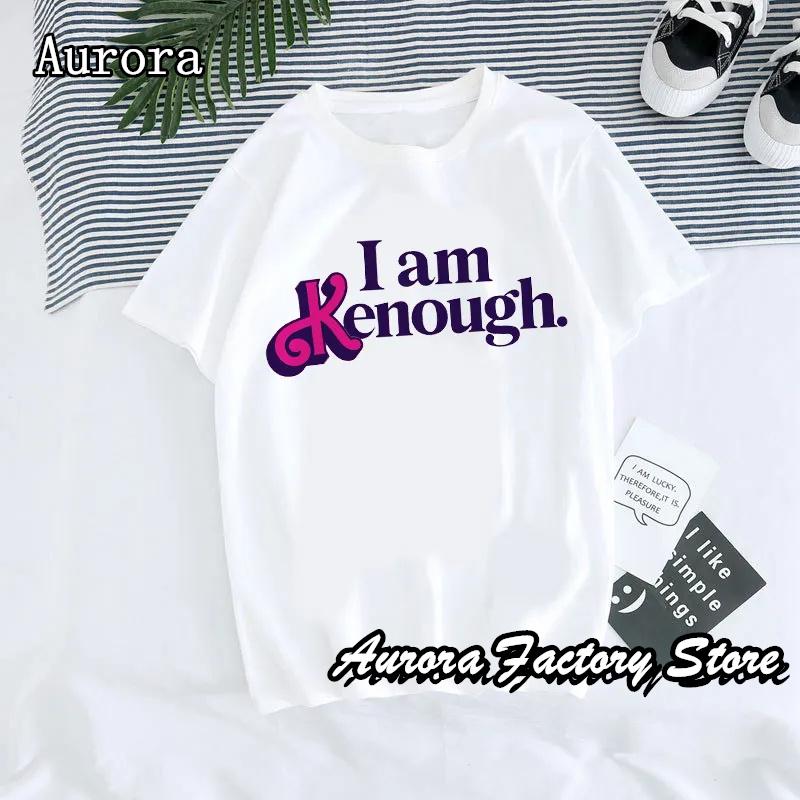 Summer Men Cotton T-Shirt Casual Tops Tees Male I Am Kenough Clothing Women Y2K Short Sleeve Streetwear Couple Harajuku T-Shirt