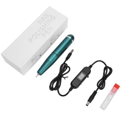 Electric Nail Polishing Machine Portable USB Quick Removal Polisher Drill Pen 30000 rpmOlive Green