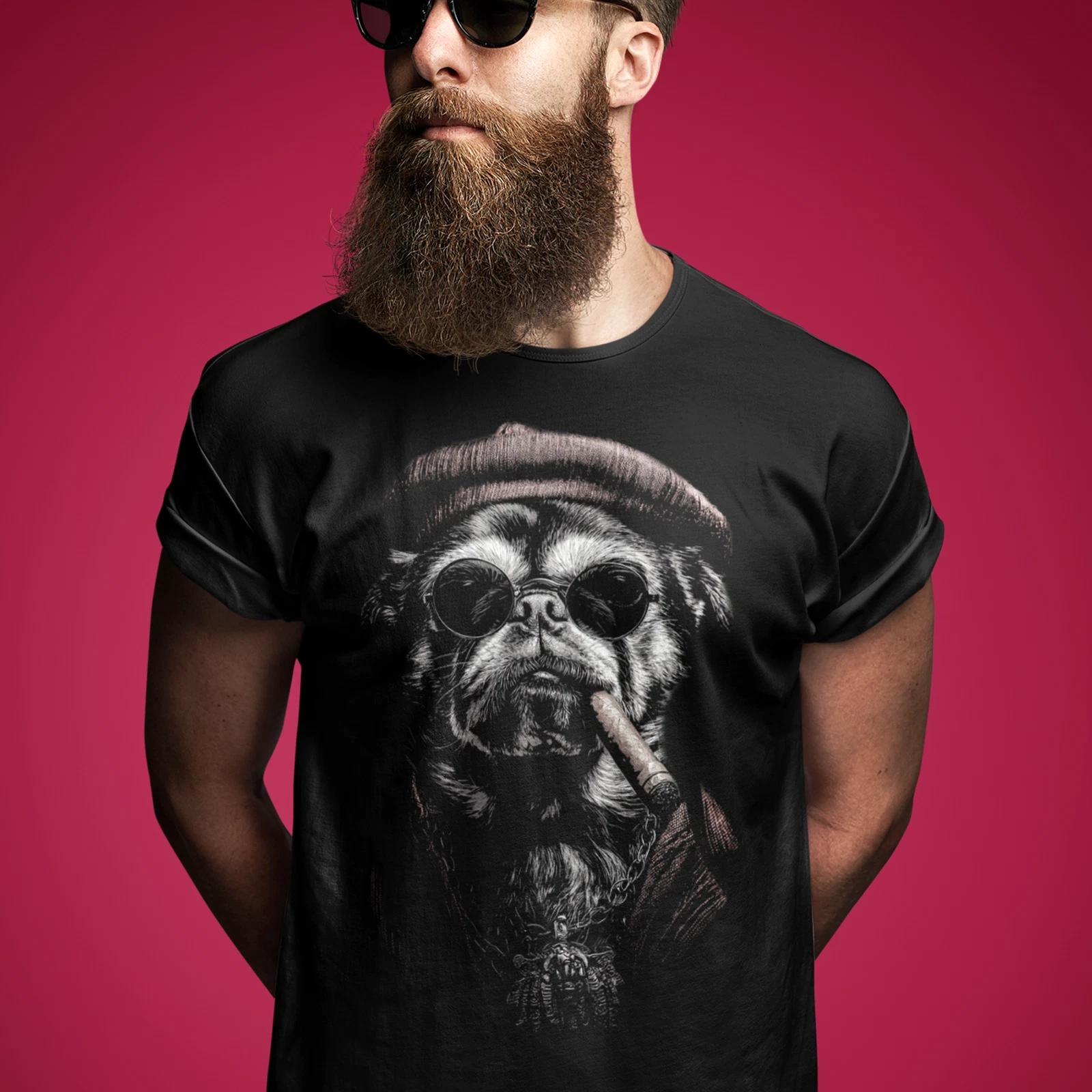 Gangster Pug T-shirt | Funny Pug Dog Lovers Graphic Tee S