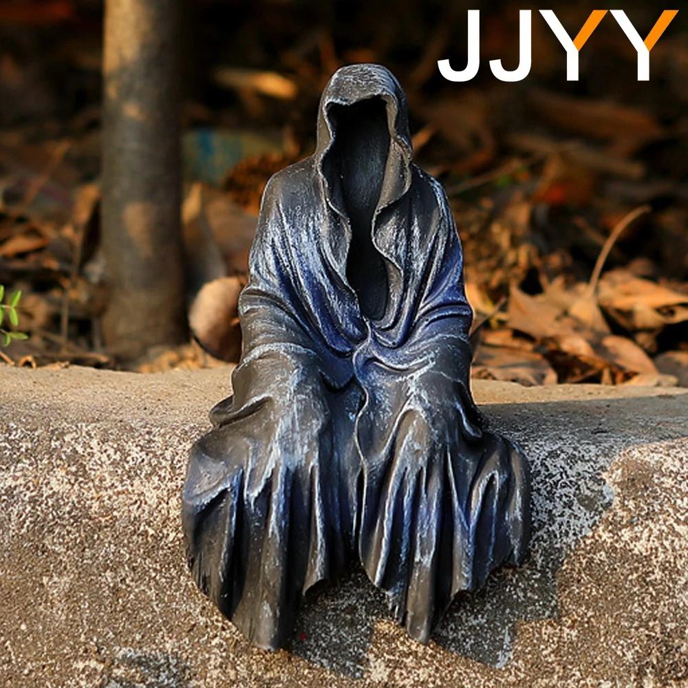 Gotická socha Smrtky Černá róba Zahradní ozdoba Pryskyřičné řemesla Domácí dekorace Vzrušující dekorace