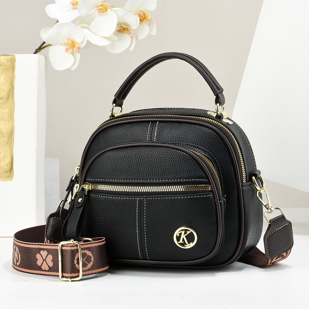 Crossbody Bag New Women's Bag Round Shoulder Handbag Wide Shoulder Strap Fashion Women's Bag