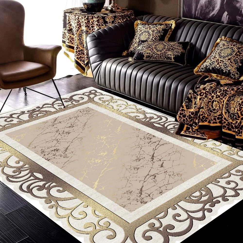 Teppiche mit goldener Marmorstruktur für Heim-, Wohnzimmerdekoration, Schlafzimmer, Ankleidezimmerteppich, rutschfest, großflächiger Teppich, Sofabodenmatte