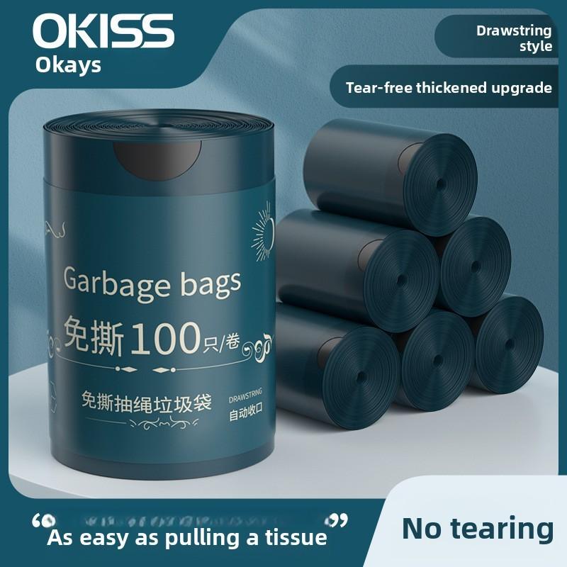 Kitchen Trash Bag With Drawstring Pe Material For Household Use And Waste Disposal