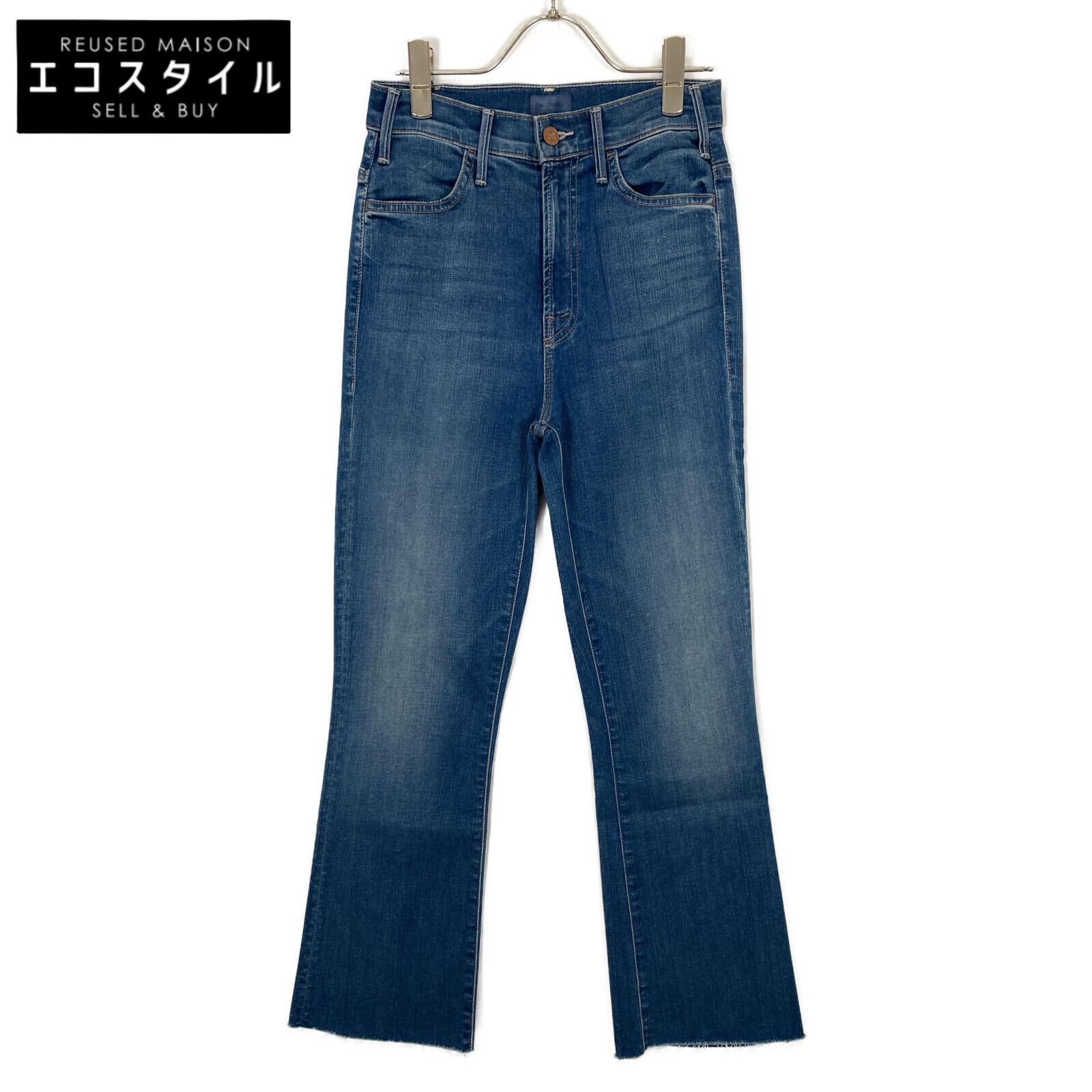 

мать Синие джинсовые шорты с необработанным краем клеш Низ 25 синийПоношенный