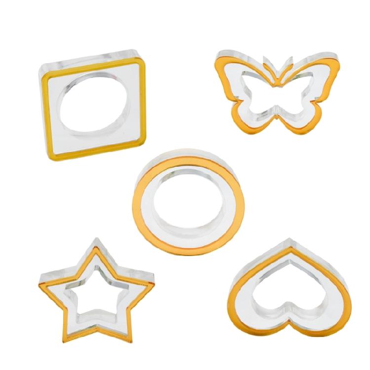 5 Pcs Acrylic Clear Napkin Buckle Table Decor for Christmas Wedding Party 1