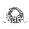 Niche Design Full Diamond Dumpling Bag Hand Bag Female Celebrity Dinner Bag Casual Versatile Handbag Rhinestone Bag