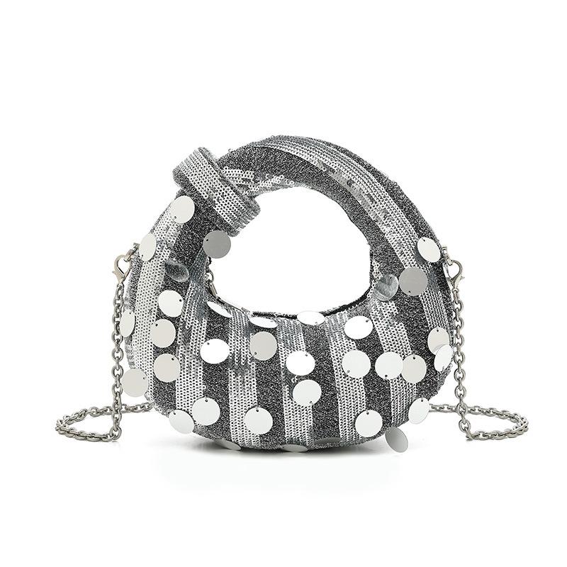Niche Design Full Diamond Dumpling Bag Hand Bag Female Celebrity Dinner Bag Casual Versatile Handbag Rhinestone Bag