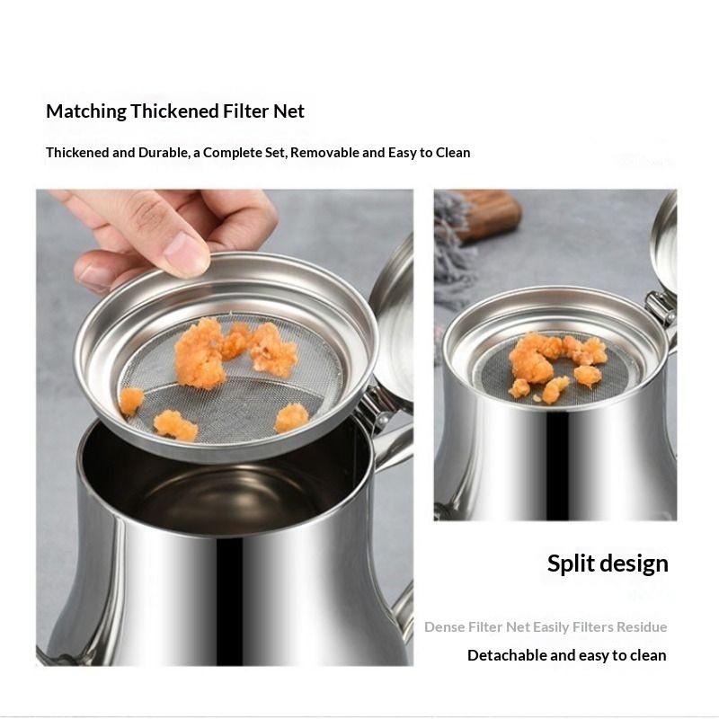 Filter Oil Pot Stainless Steel Household Leak-Proof Wine Pot Pouring Oil Bottle Seasoning Tank Kitchen Supplies Oz Pot Oil Tank