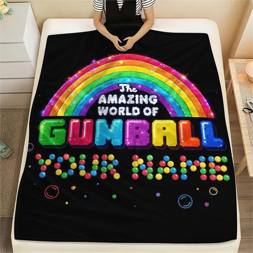 1PC Cartoon Characters Collage Custom Name Patterned Flannel Blanket Suitable For All Seasons For Home Decor Warmth And Comfort Gifts Holiday Present