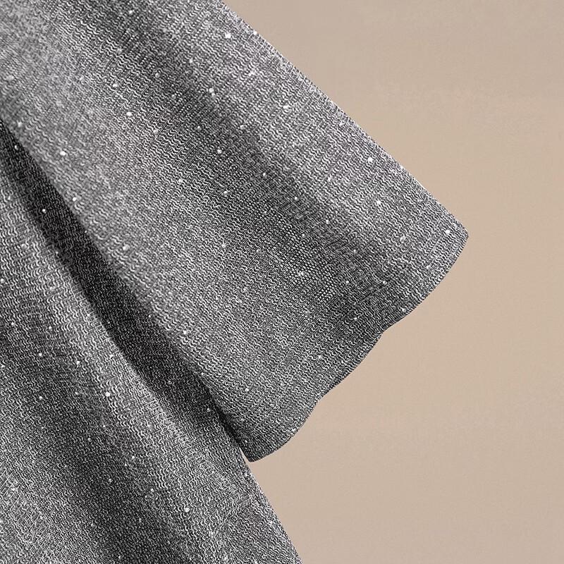 Women's Elegant Rhinestone Round Neck T-Shirt