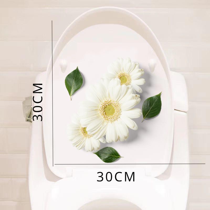 

3D Flower Toilet Stickers for Bathroom Toilet Lid Backrest Decoration Waterproof Vinyl Decals Botany Washroom Accessories