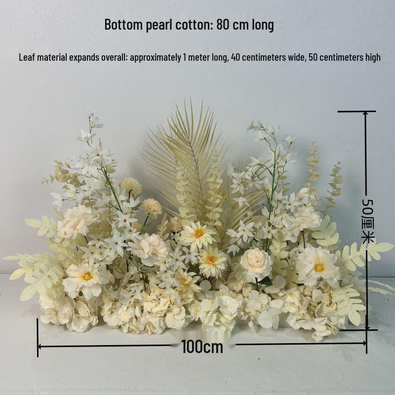 Mori Style Wedding Aisle Flower Row - Artificial Floral Decoration for T-Stage & Background