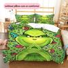 1 Stück Grinch-Muster Bettwäsche Steppdecke Set Bettbezug Kissenbezug Heimdekoration Geburtstagsgeschenk (1 Bettbezug + 2 Kissenbezüge, ohne Füllung)