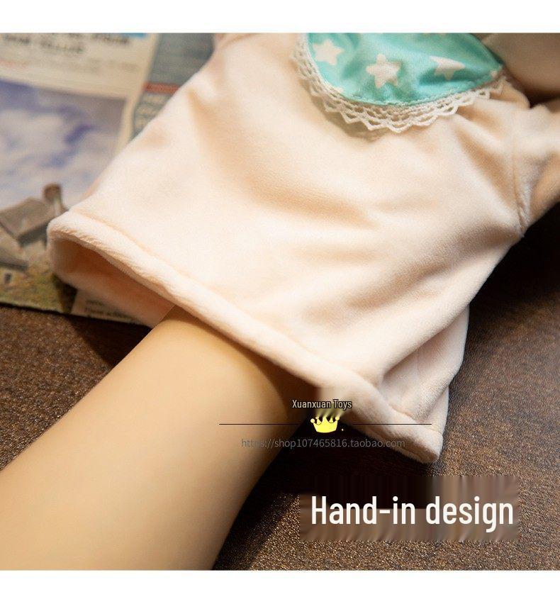 Shiba Inu Cat Hand Puppet with Moving Mouth - Soothing Doll for Storytelling and Ventriloquism In Kindergarten