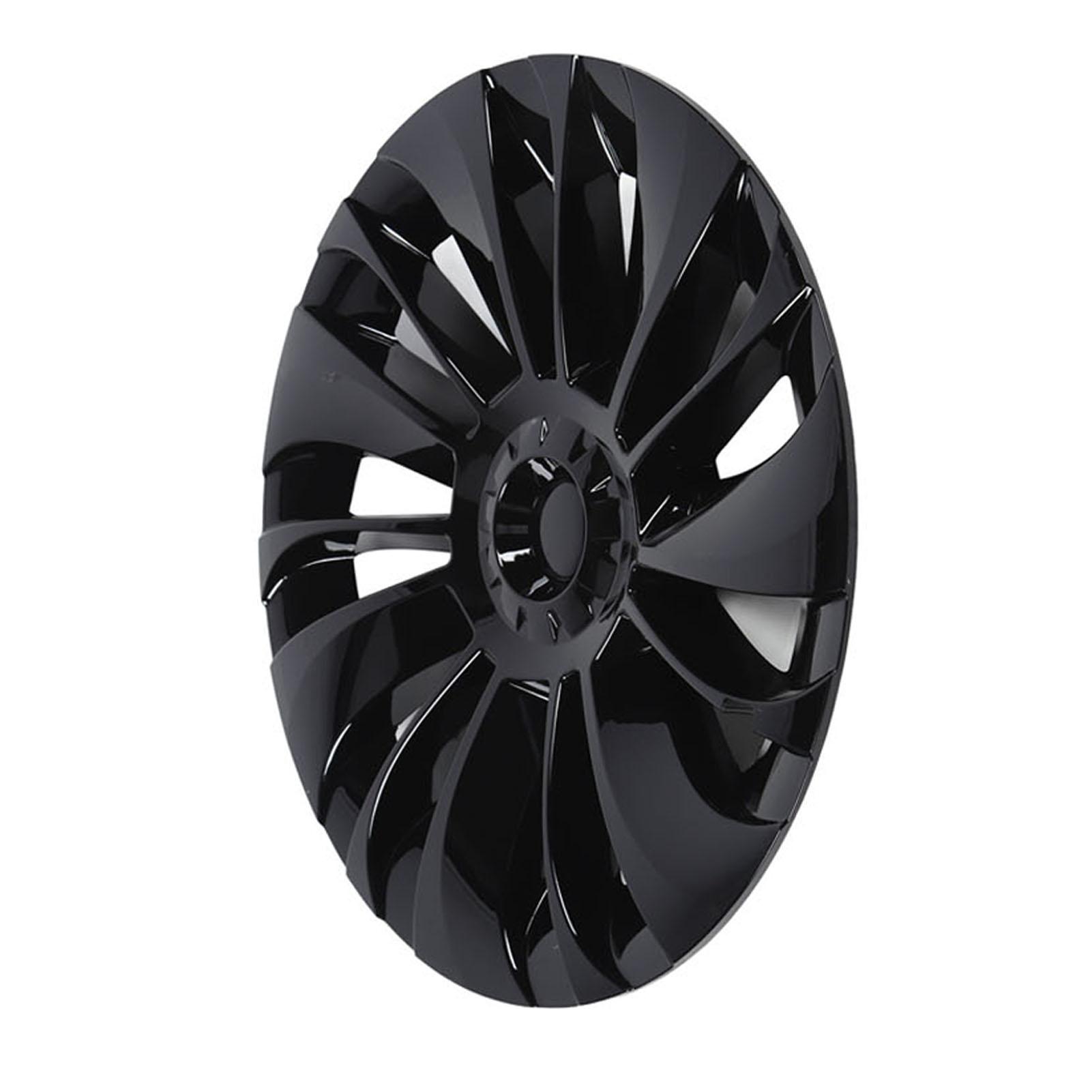 

4 шт. 19-дюймовый колпак ступицы колеса глянцевый черный симметричный стиль замена крышки обода колеса для модели Tesla