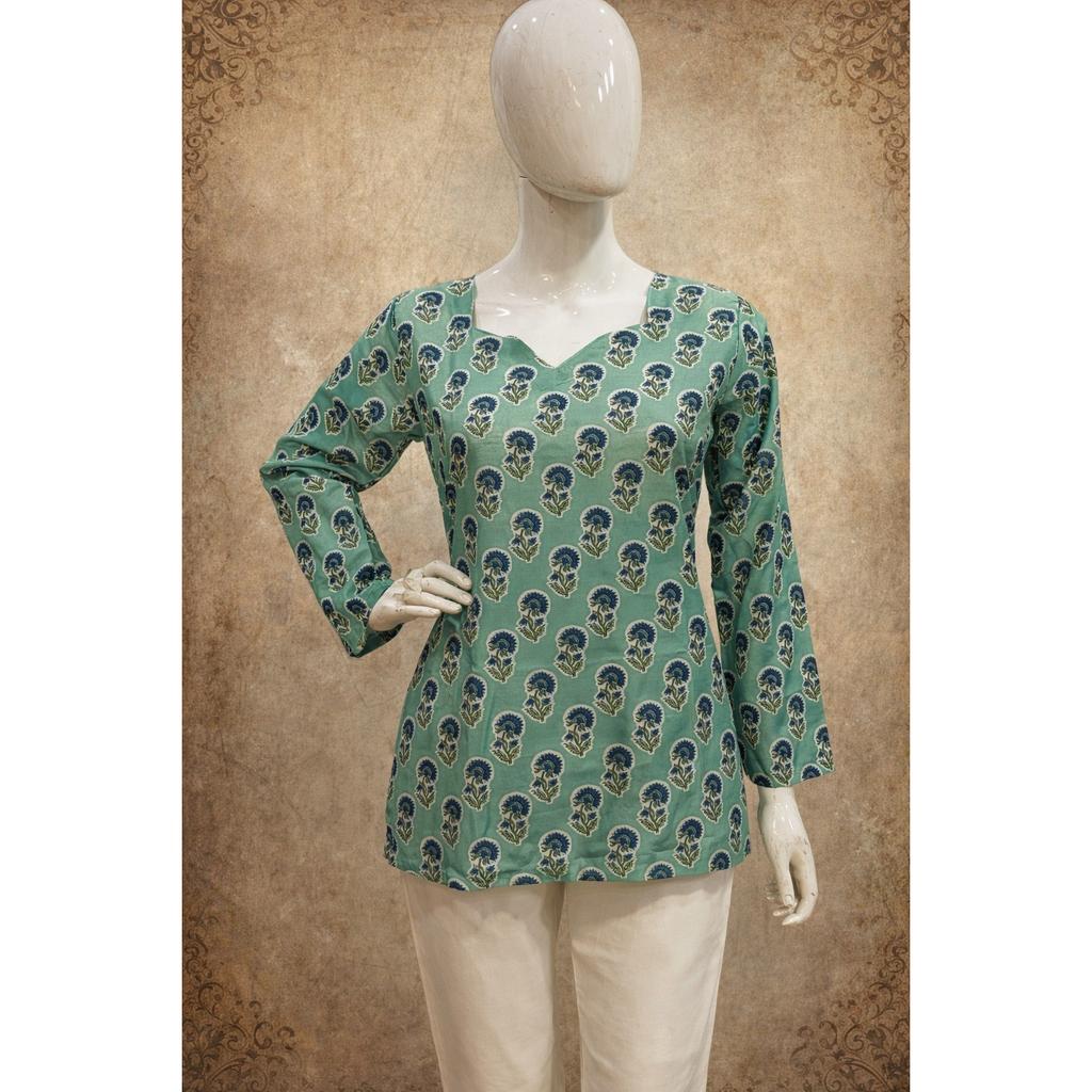 Heavy Maslin Designer Short Kurti Set Indian Bollywood Ethnic Top Tunic Kurta