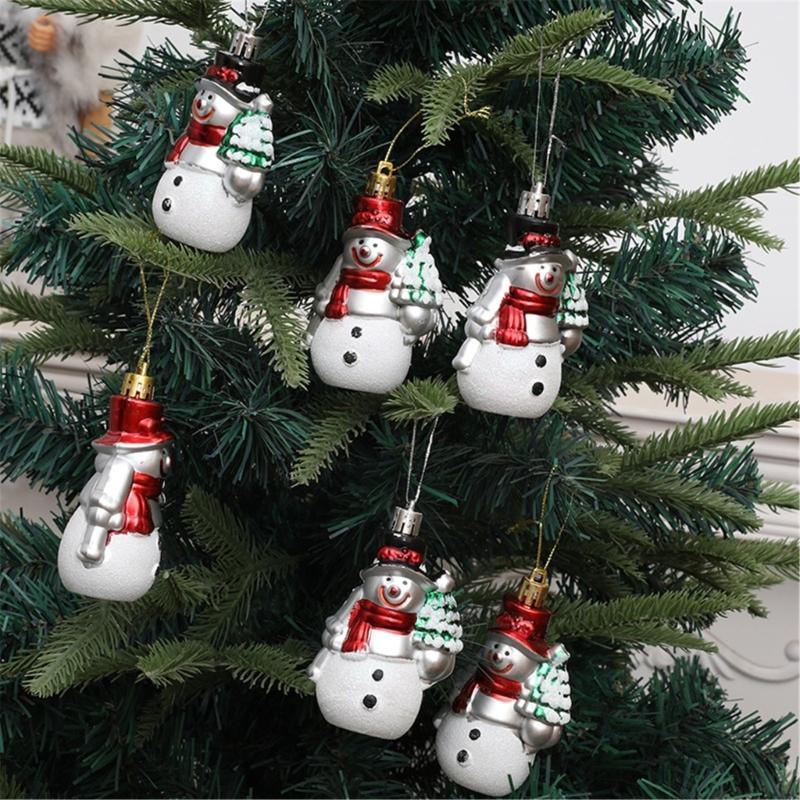 5Pack Christmas Decorations Snowman Pendant Hanging Ornament Festival Home Decors Tree Hangings Seasonal Holiday Props