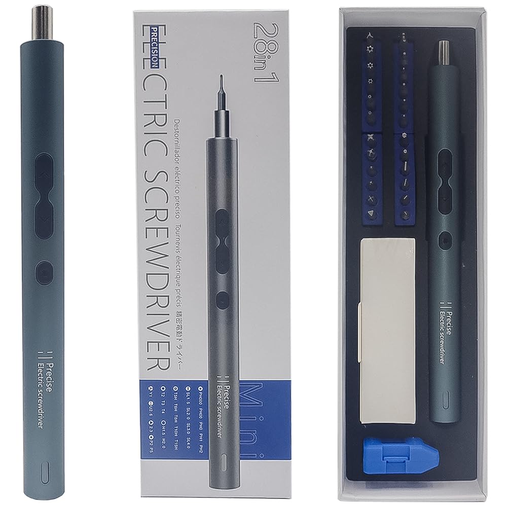 

Wellvie Electric Precision Screwdriver Screwdriver Electric Small Precision Driver with LED Light Lightweight Pen Type Automatic USB Rechargeable