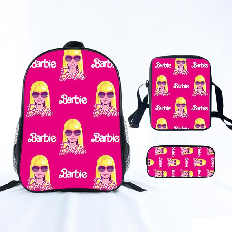 Barbie Princess School Bag Threepiece Set With Oxford Fabric For Girls Student Use