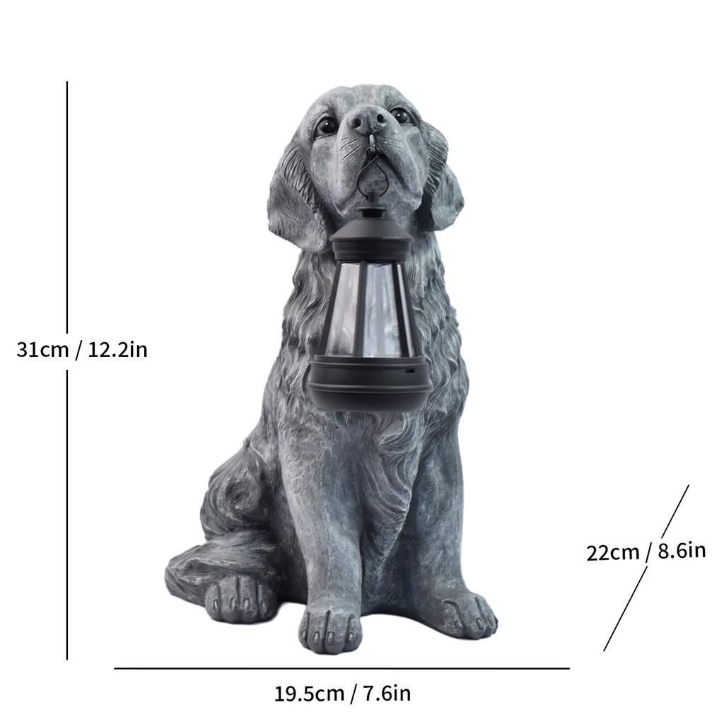 JYL TS/060,Creative Resin Simulation Golden Retriever Statue Solar Light for Garden Corridor Home Decor Lamp